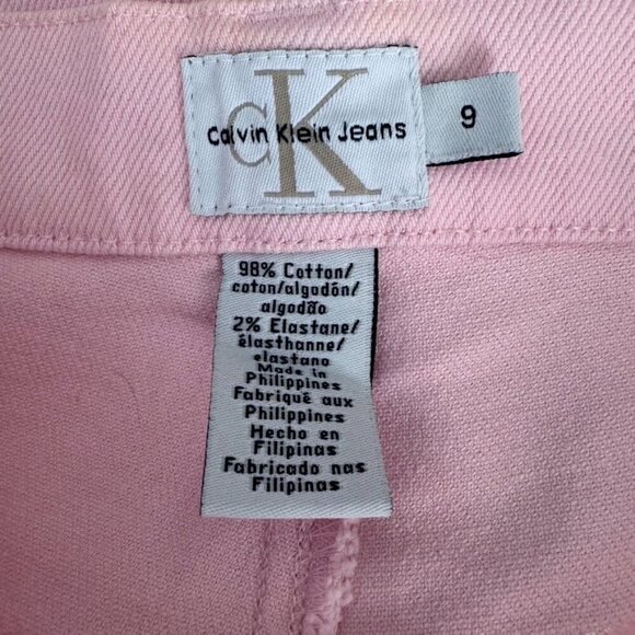 90s Vintage CK Calvin Klein Pink High Rise Straight Leg Stretch Jeans Size 8 - Picture 6 of 9